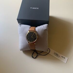 Timex Classic Black Dial with Brown Leather Strap